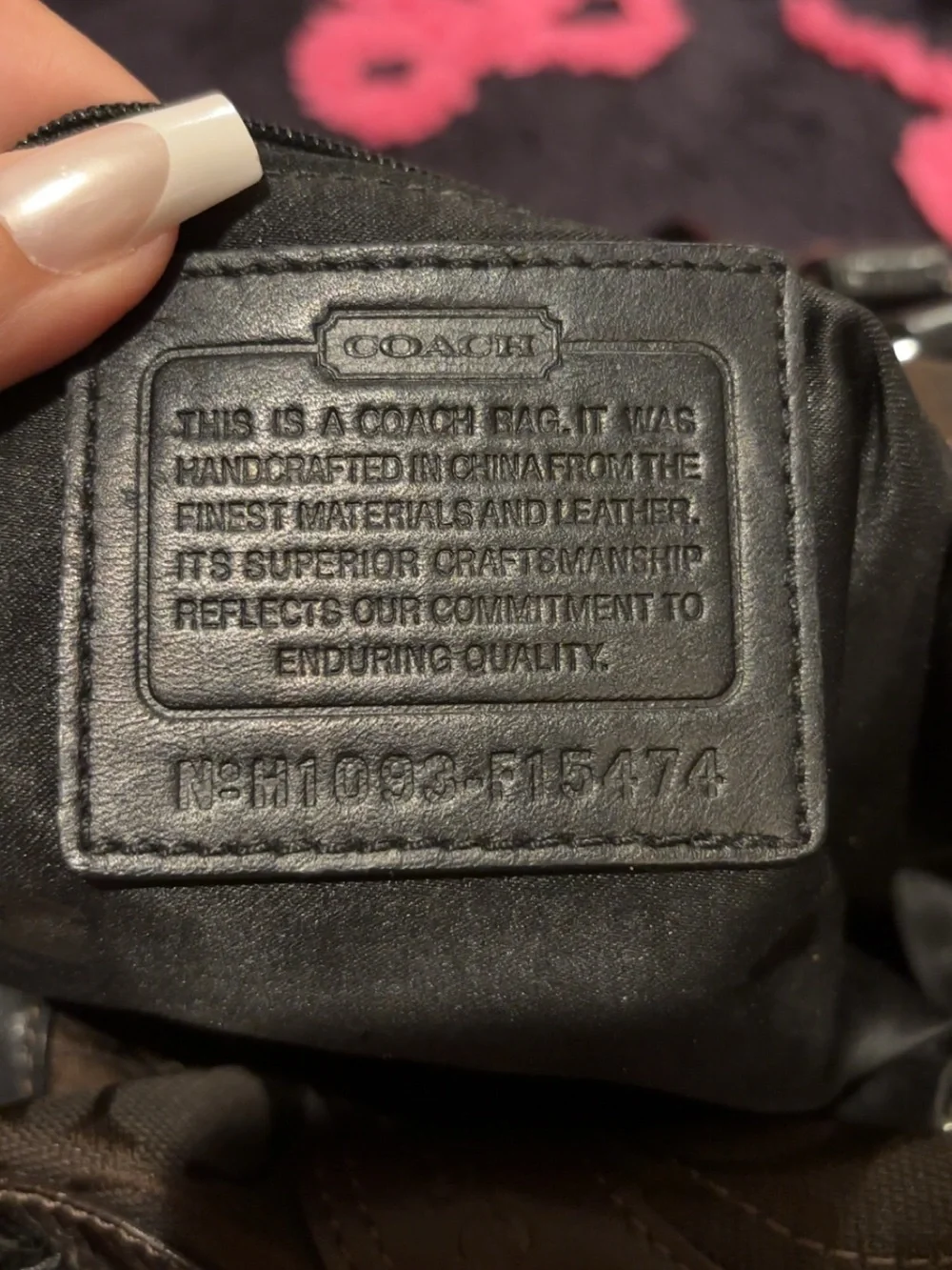 Coach Chocolate Brown Embossed Leather Satchel with Detachable Strap